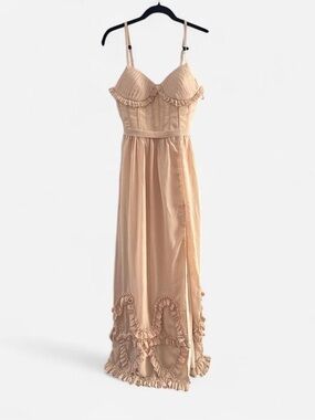 Unbranded Maxi Dress size 6 corset flowy cottage prairie fairy coquette blush